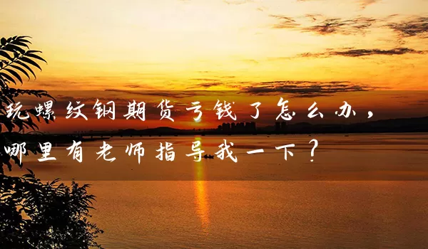 玩螺纹钢期货亏钱了怎么办，哪里有老师指导我一下？_https://www.wushaosheng.com_豆粕期货_第1张