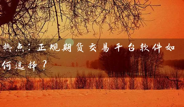 热点：正规期货交易平台软件如何选择？_https://www.wushaosheng.com_豆粕期货_第1张