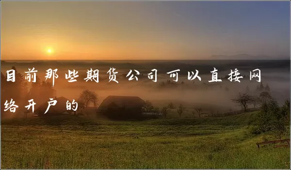 目前那些期货公司可以直接网络开户的_https://www.wushaosheng.com_苹果期货_第1张