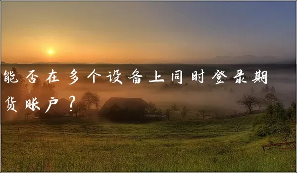 能否在多个设备上同时登录期货账户？_https://www.wushaosheng.com_豆粕期货_第1张