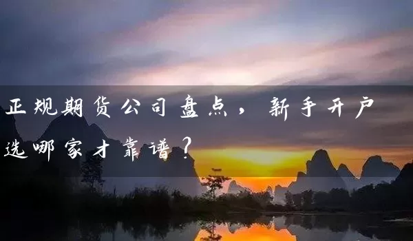 正规期货公司盘点，新手开户选哪家才靠谱？_https://www.wushaosheng.com_豆粕期货_第1张