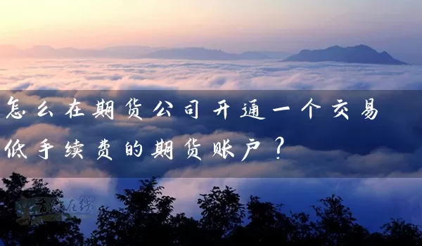 怎么在期货公司开通一个交易低手续费的期货账户？_https://www.wushaosheng.com_花生期货_第1张