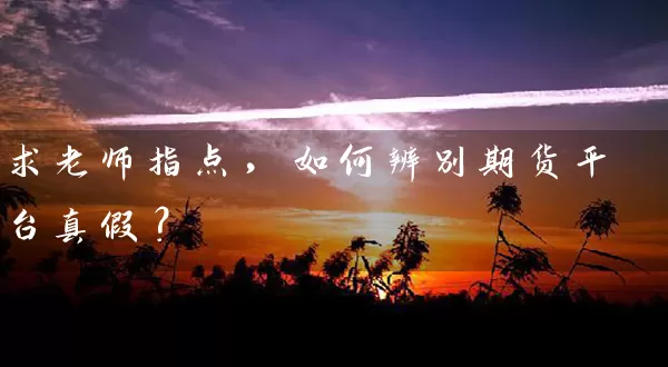 求老师指点，如何辨别期货平台真假？_https://www.wushaosheng.com_期货直播间_第1张