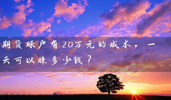 期货账户有20万元的成本，一天可以赚多少钱？_https://www.wushaosheng.com_期货开户_第1张