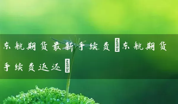 东航期货最新手续费(东航期货手续费返还)_https://www.wushaosheng.com_期货开户_第1张