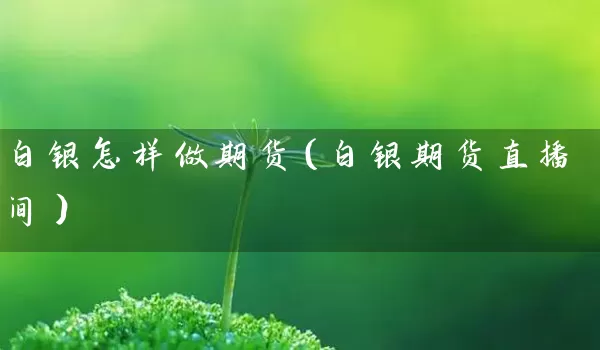 白银怎样做期货（白银期货直播间）_https://www.wushaosheng.com_生猪期货_第1张