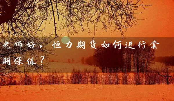 老师好，恒力期货如何进行套期保值？_https://www.wushaosheng.com_期货直播间_第1张