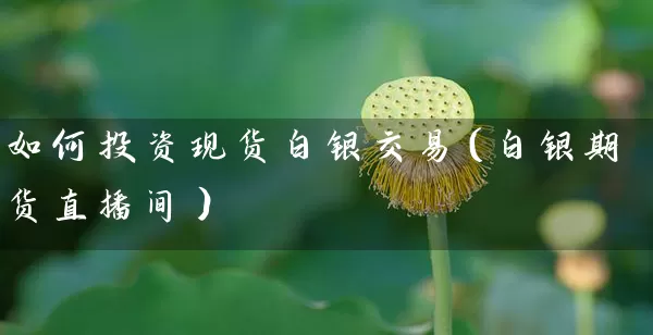 如何投资现货白银交易（白银期货直播间）_https://www.wushaosheng.com_花生期货_第1张