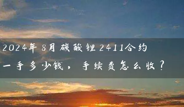 2024年8月碳酸锂2411合约一手多少钱，手续费怎么收？_https://www.wushaosheng.com_期货直播间_第1张