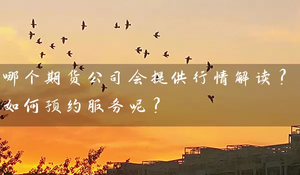 哪个期货公司会提供行情解读？如何预约服务呢？_https://www.wushaosheng.com_期货直播间_第1张