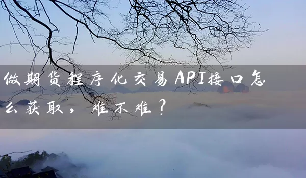 做期货程序化交易API接口怎么获取，难不难？_https://www.wushaosheng.com_花生期货_第1张