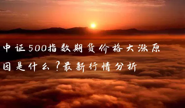 中证500指数期货价格大涨原因是什么？最新行情分析_https://www.wushaosheng.com_豆粕期货_第1张