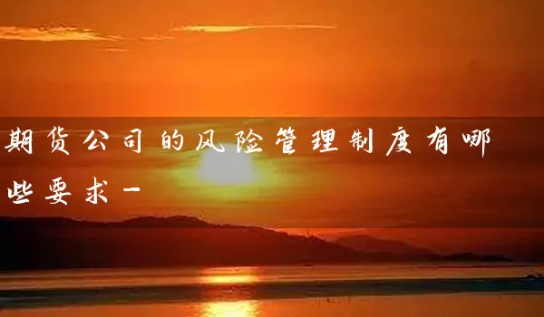 期货公司的风险管理制度有哪些要求-_https://www.wushaosheng.com_期货开户_第1张