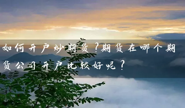 如何开户炒期货？期货在哪个期货公司开户比较好呢？_https://www.wushaosheng.com_花生期货_第1张