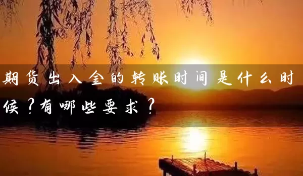 期货出入金的转账时间是什么时候？有哪些要求？_https://www.wushaosheng.com_生猪期货_第1张