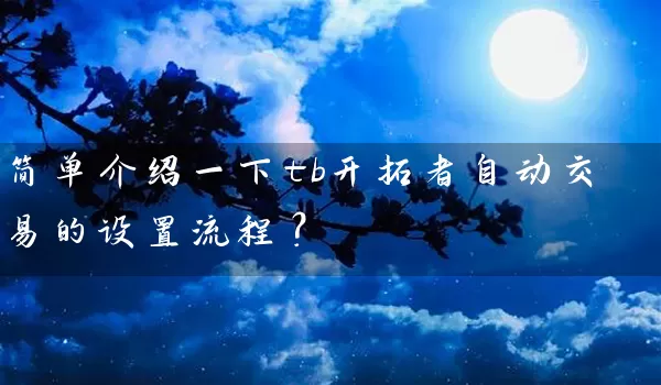 简单介绍一下tb开拓者自动交易的设置流程？_https://www.wushaosheng.com_期货开户_第1张