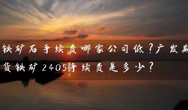 铁矿石手续费哪家公司低？广发期货铁矿2405手续费是多少？_https://www.wushaosheng.com_期货开户_第1张