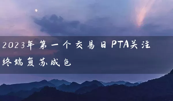 2023年第一个交易日PTA关注终端复苏成色_https://www.wushaosheng.com_苹果期货_第1张