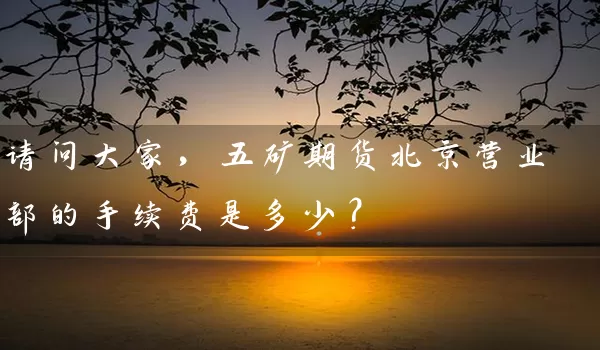 请问大家，五矿期货北京营业部的手续费是多少？_https://www.wushaosheng.com_苹果期货_第1张