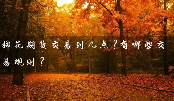 棉花期货交易到几点？有哪些交易规则？_https://www.wushaosheng.com_生猪期货_第1张