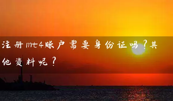 注册mt4账户需要身份证吗？其他资料呢？_https://www.wushaosheng.com_豆粕期货_第1张